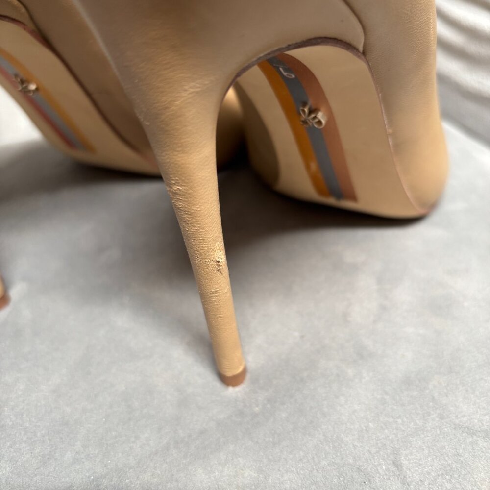 Sam Edelman Hazel Nude Leather‎ Pointed Toe Pumps – Women’s Size 9 - Picture 6 of 9